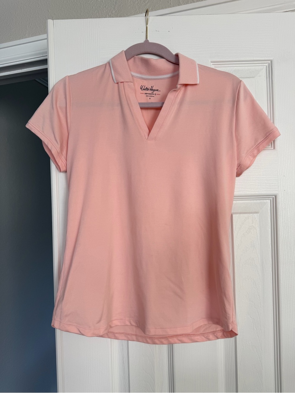 Walter Hagen Soft Pink Polo-Style Short Sleeve Top